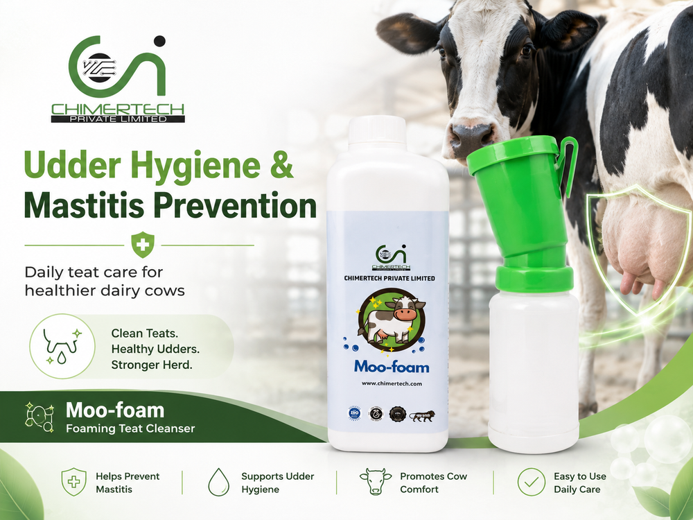 Moo-Foam for Udder Hygiene and Mastitis Prevention in Dairy Cows