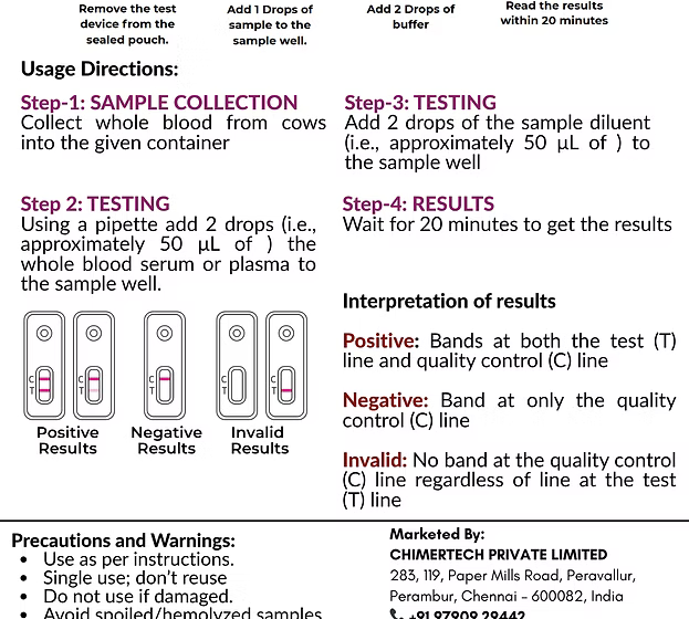 Bovine Scrub Typhus Antibody Rapid Test Kit 1 Test