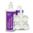 Chimertech California Mastitis Test kit with bottles and a rack on a white background