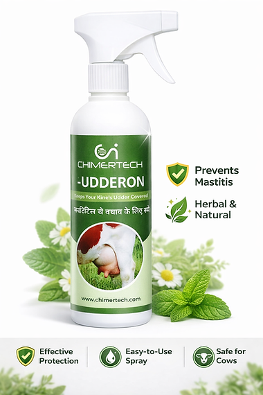 H-Udderon, Herbal Teat Spray for Mastitis prevention.