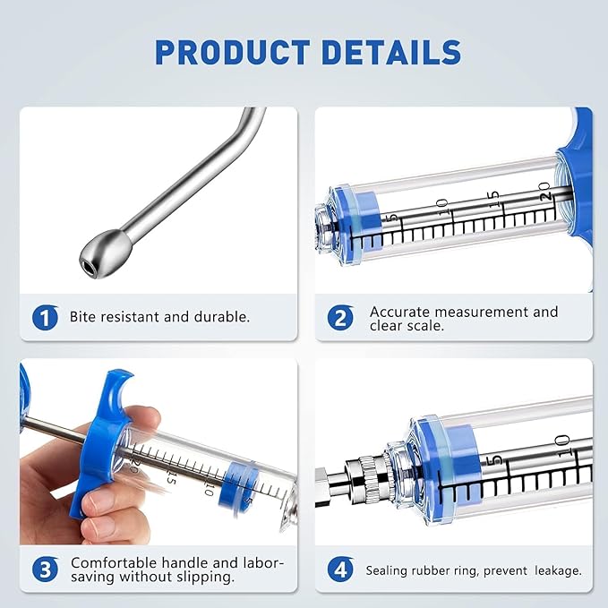 Oral Feeding Syringe with Luer Lock for Veterinary Use